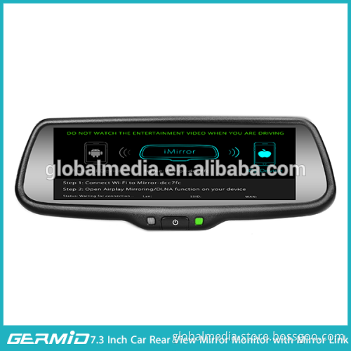 car monitor 7,3" with auto parking camera,wireless mirror link telematics system